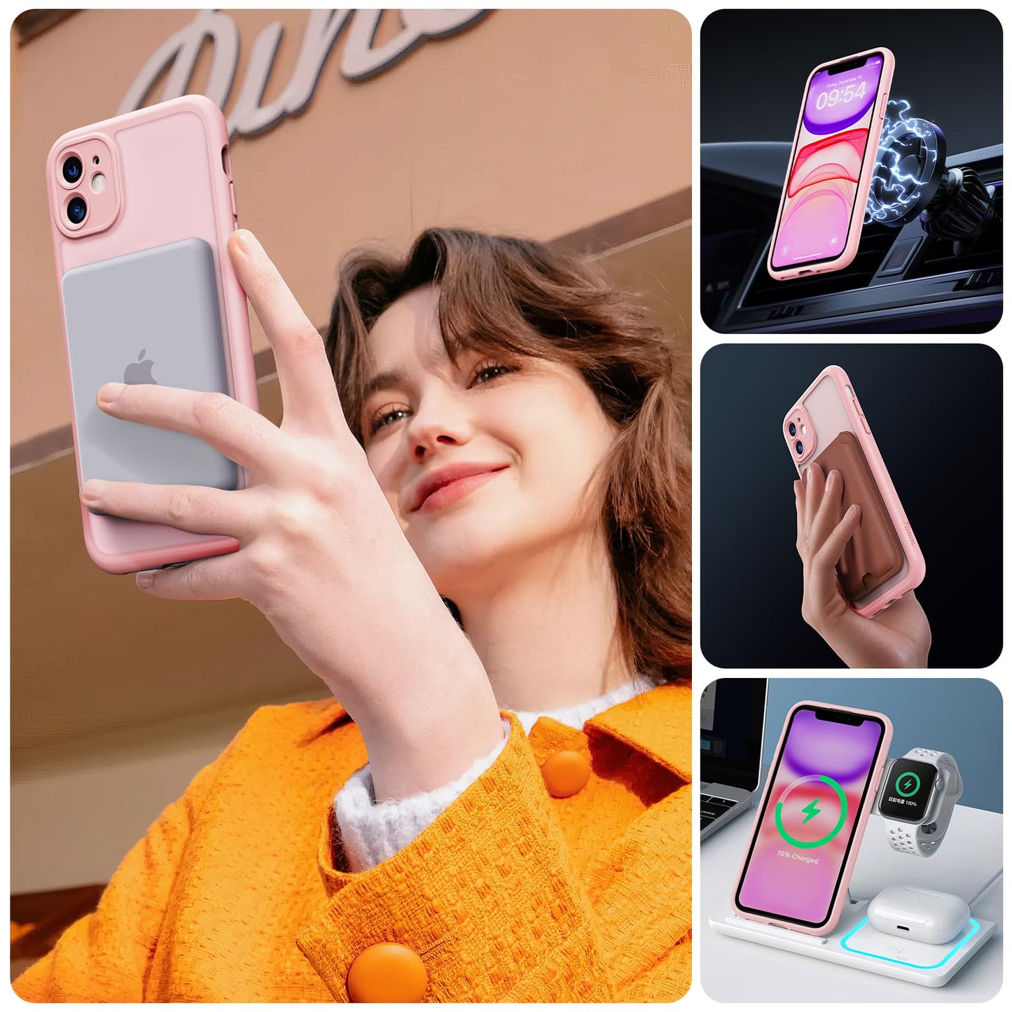 TOCOL for iPhone 11 Phone Case, Compatible with Magsafe Charger, Full Camera Protection, Drop Protection, Translucent Matte for iPhone 11 Case 6.1 inch (Midnight Purple)