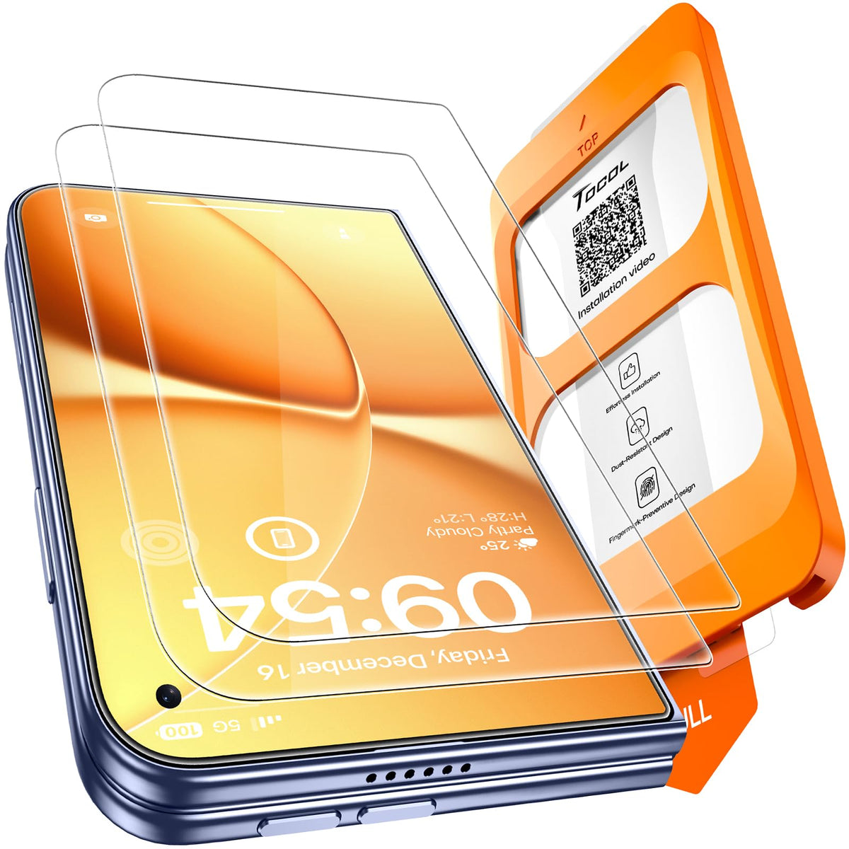 TOCOL for iPhone Duo Screen Protector, Easy Installation