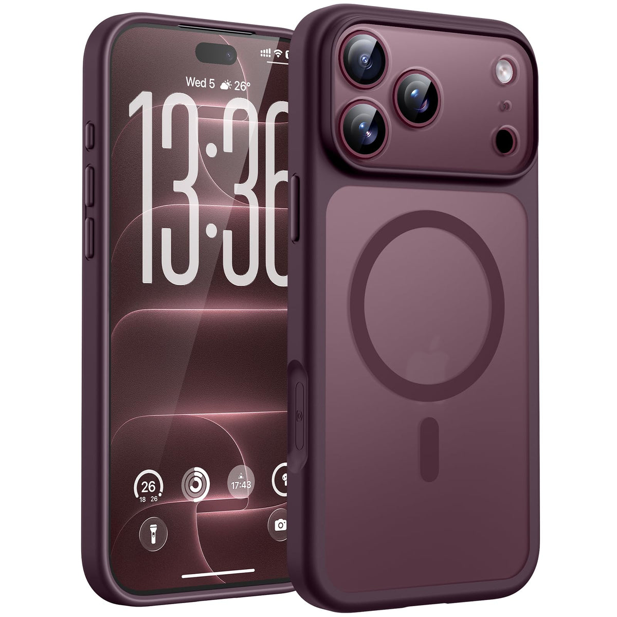 TOCOL for iPhone 18 Pro Max Case Burgundy, Compatible with MagSafe