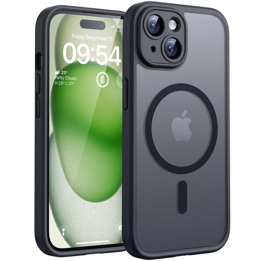 TOCOL for iPhone 15 Plus Case, Compatible with MagSafe, Matte Black