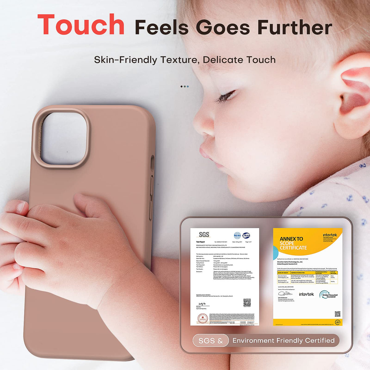 TOCOL for iPhone 14 Case, Slim Silicone Case for 14 6.1 Inch, Precise Fit, Anti-Slip, Drop Protection, Brown