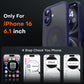 TOCOL 3 in 1 Magnetic Cover for iPhone 16 6.1 Inch with 2 Tempered Glass, Compatible with MagSafe [Integrated Camera Protection] Shockproof Translucent Matte Case, Intense Purple