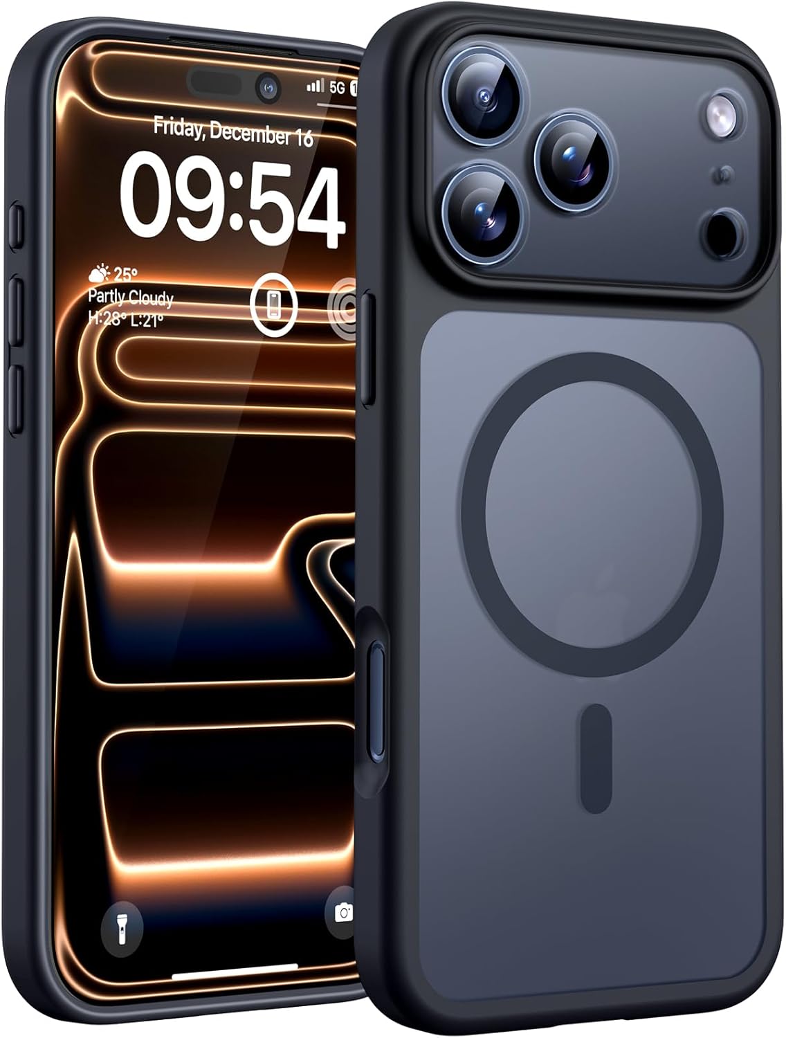 TOCOL Magnetic for iPhone 17 Pro Case 6.3-Inch, Compatible with MagSafe, Full Camera Protection, Built-in Magnetic Ring, Drop Protection Shockproof Slim Translucent Matte Phone Cove