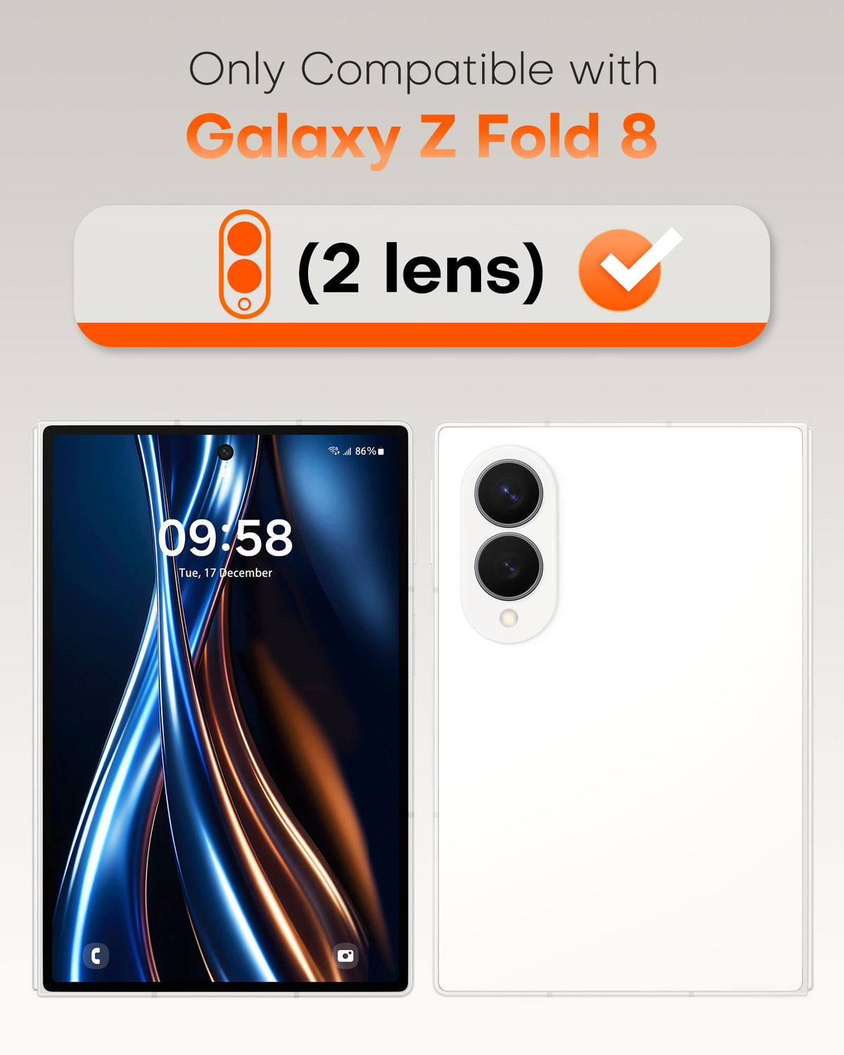 TOCOL 2 Pack for Samsung Galaxy Z Fold 8 Camera Lens Protector