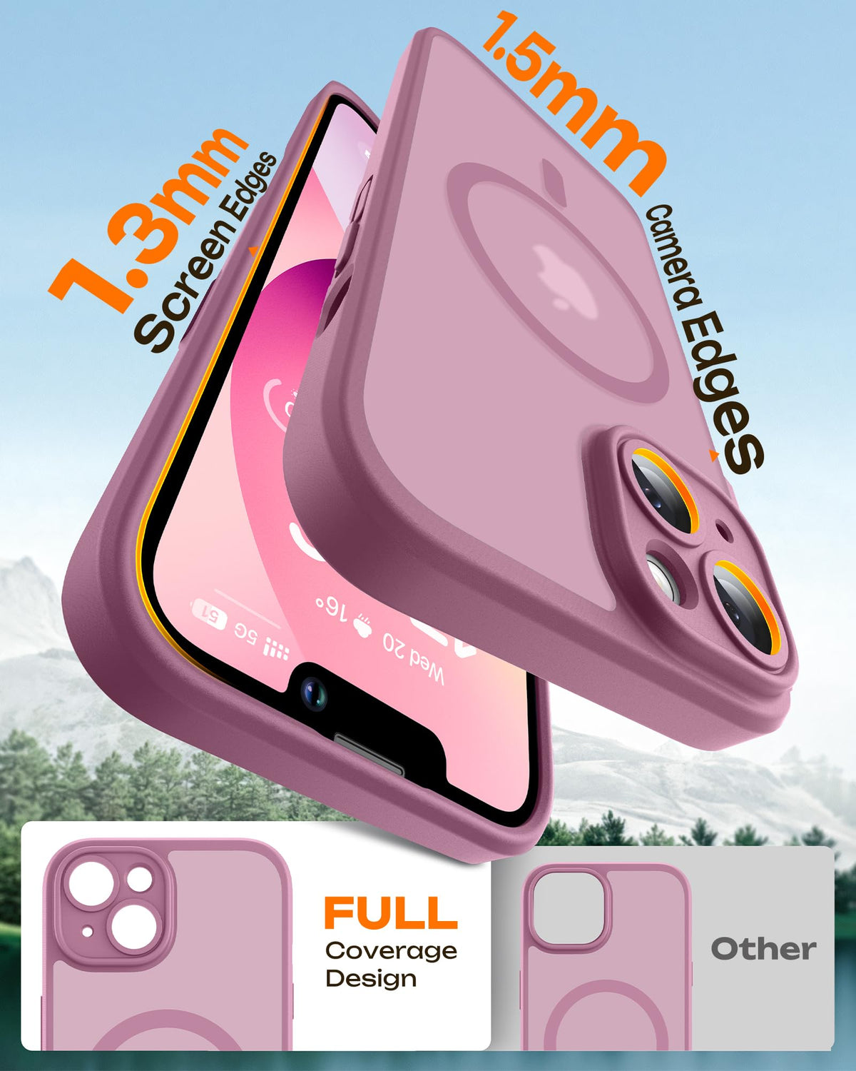 TOCOL for iPhone 13 Case, Compatible with MagSafe, Lilac Purple