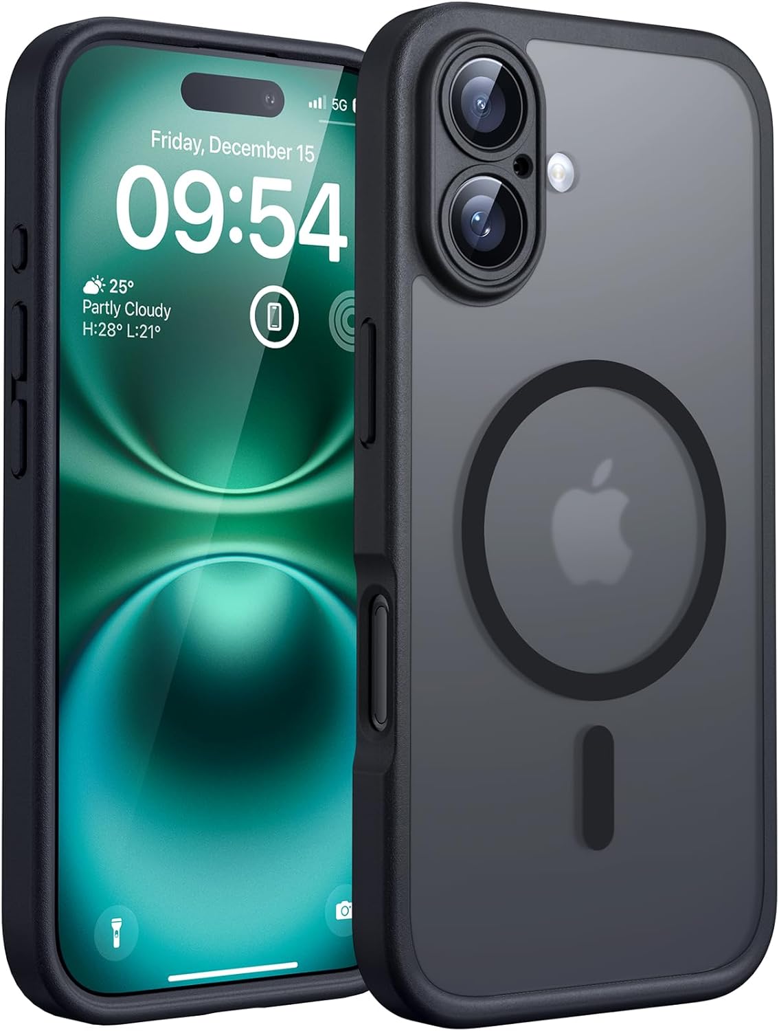 TOCOL Magnetic for iPhone 16 Case 6.1-Inch, Fit for MagSafe, Upgraded [Full Camera Protection], [14FT Military Grade Drop Tested] Shockproof Slim Translucent Matte Back Phone Cover