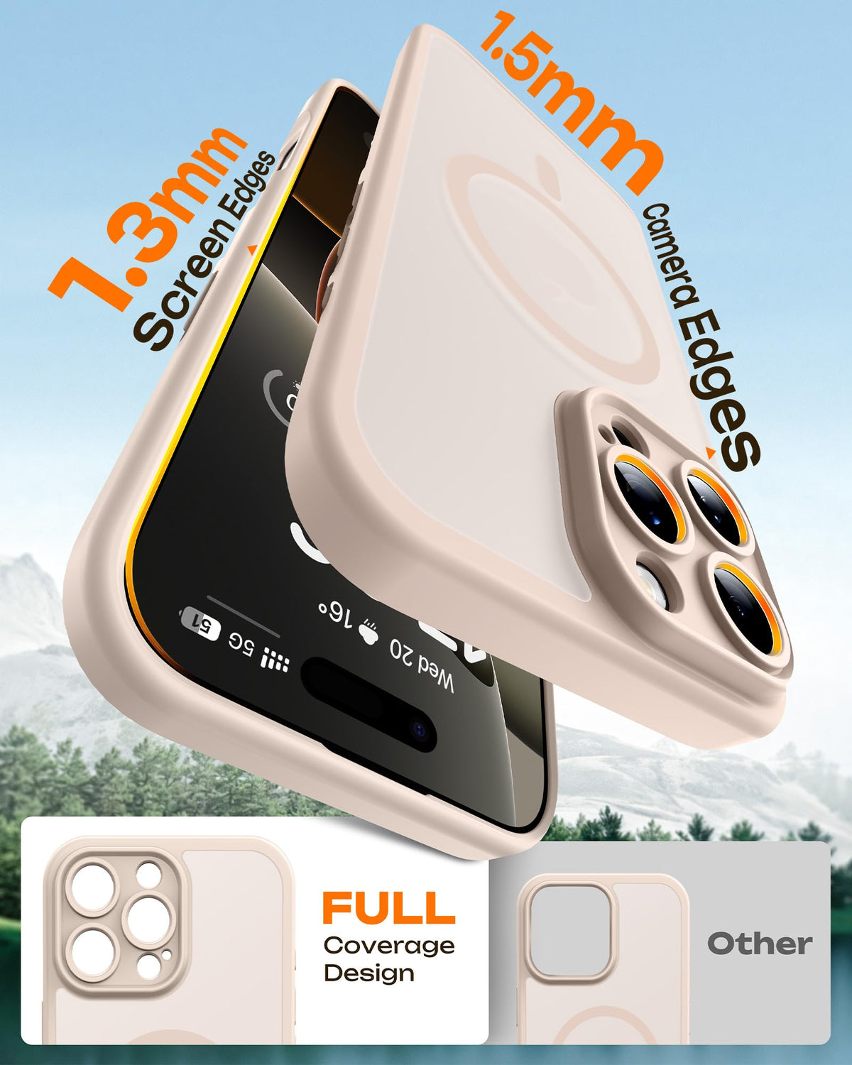 TOCOL Magnetic for iPhone 16 Pro Max Case 6.9-Inch, Fit for MagSafe, Upgraded [Full Camera Protection], [14FT Military Grade Drop Tested] Shockproof Slim Translucent Matte Back Phone Cover (Desert)