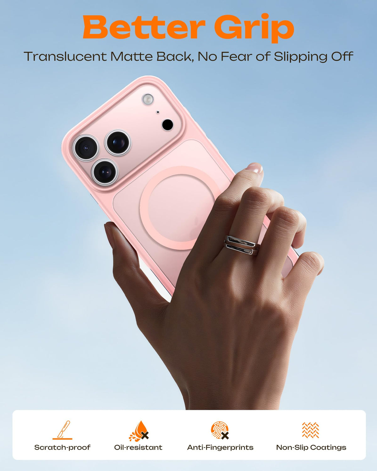 TOCOL for iPhone 18 Pro Max Case Pink, Compatible with MagSafe