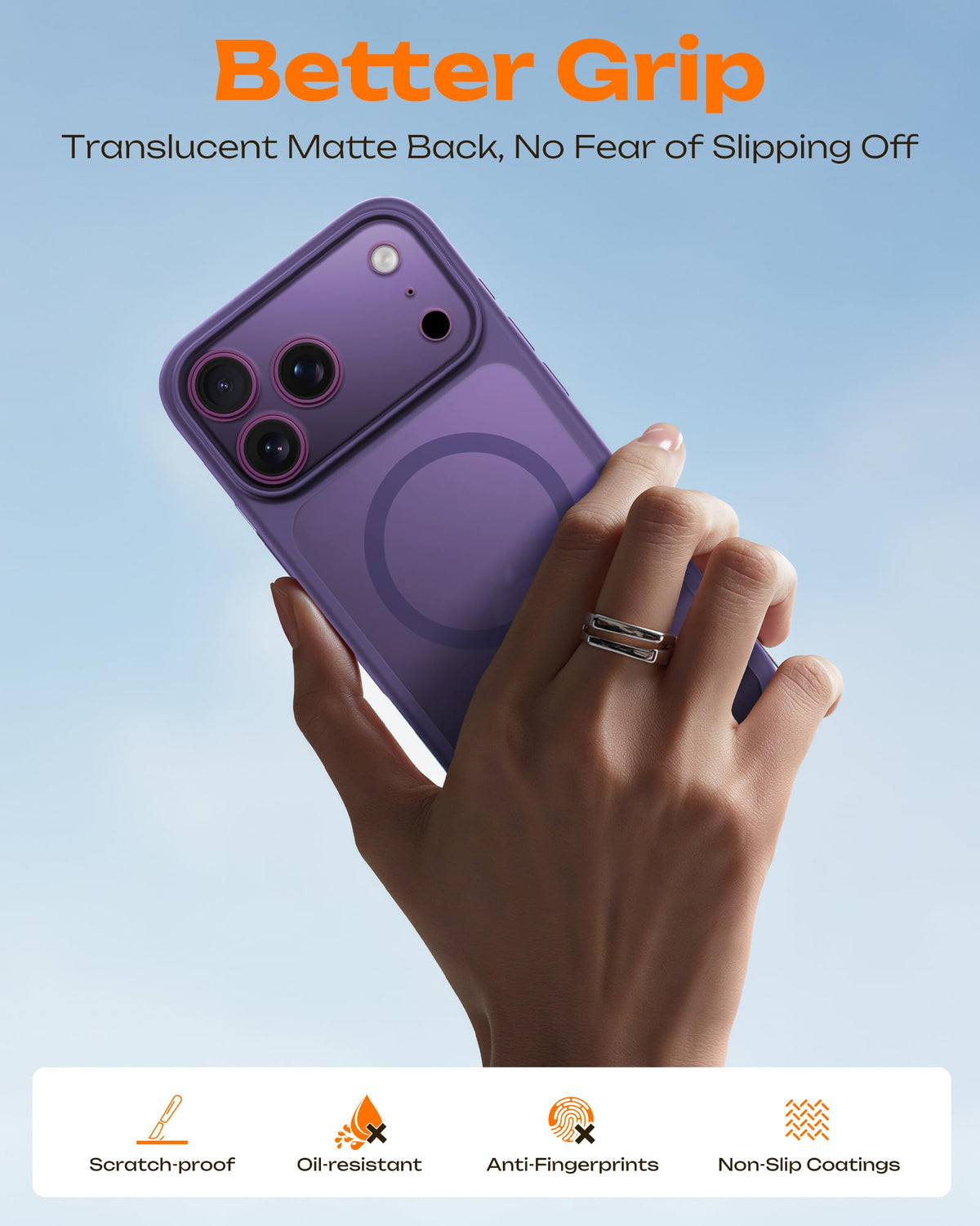 TOCOL for iPhone 18 Pro Max Case, Compatible with MagSafe, Midnight Purple