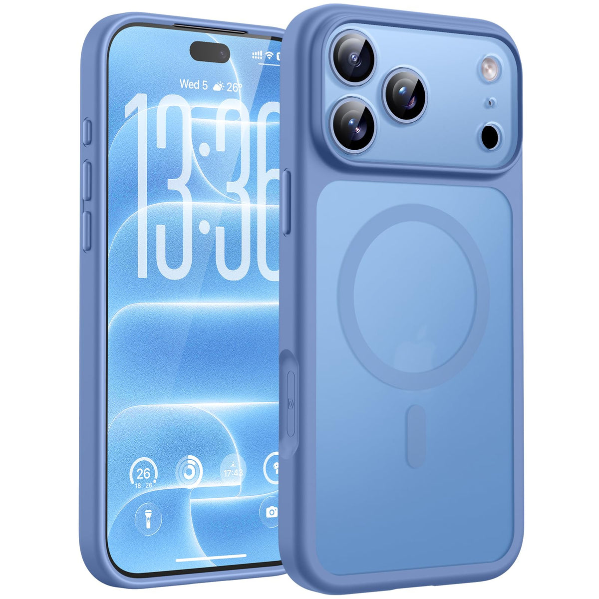 TOCOL for iPhone 18 Pro Max Case Light Blue, Compatible with MagSafe