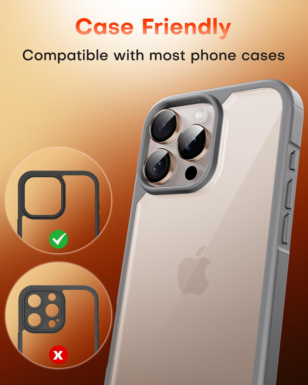 TOCOL for iPhone 16 Pro Max Camera Lens Protector/iPhone 16 Pro Camera Lens Protector Tempered Glass HD Individual Scratch Resistant Cover Accessories Case Friendly 2 Pack（Rose Gold）