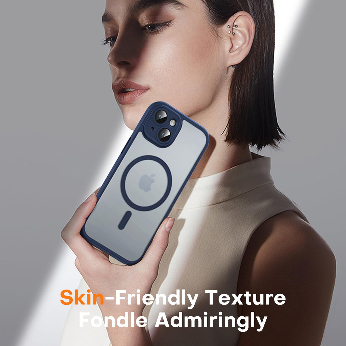 TOCOL 3-in-1 Case for iPhone 14 for Magsafe, Full Camera Protection, Shockproof, Scratch-Resistant, Magnetic Mobile Phone Case for iPhone 14, Blue