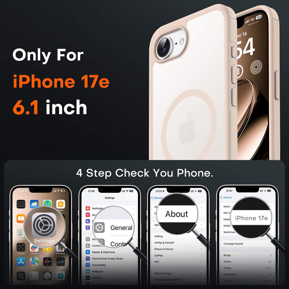 TOCOL for iPhone 17e Case, Compatible with MagSafe, Desert