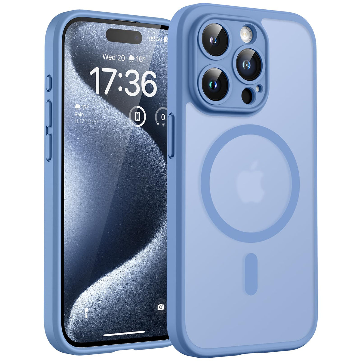 TOCOL for iPhone 15 Pro Case, Compatible with MagSafe, Light Blue
