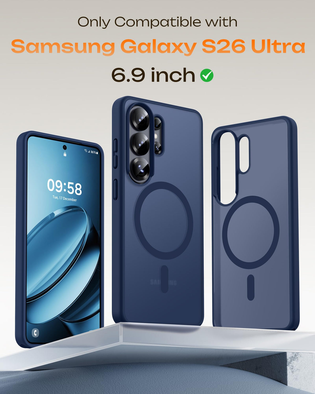 TOCOL for Samsung Galaxy S26 Ultra Case, Compatible with MagSafe, Dark Blue