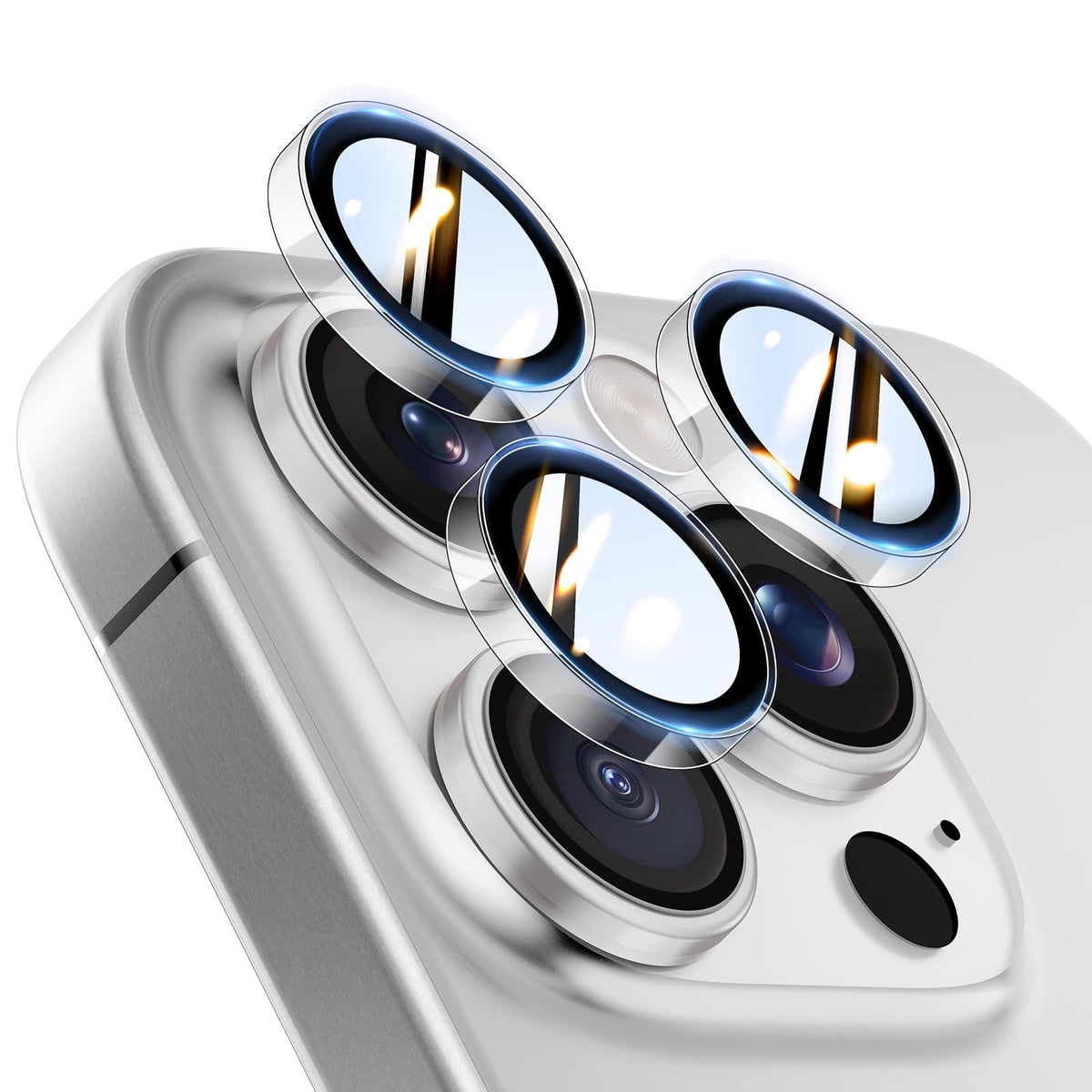 TOCOL for iPhone 15 Pro Max Camera Lens Protector/iPhone 15 Pro Camera Lens Protector Tempered Glass HD Individual Scratch Resistant Cover Accessories Case Friendly 2 Pack（Clear）