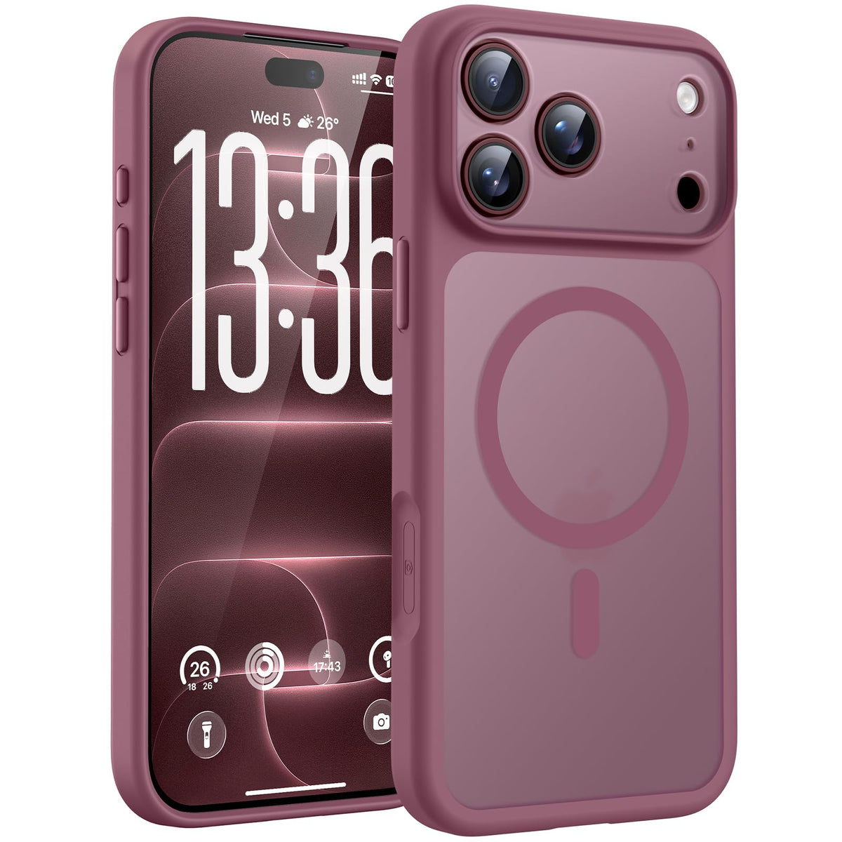 TOCOL for iPhone 18 Pro Max Case, Compatible with MagSafe, Plum