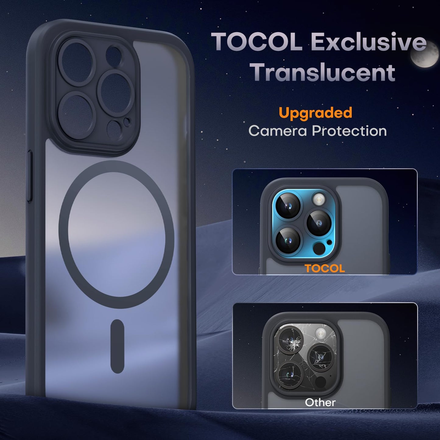 TOCOL for iPhone 12 Pro Max Case, Compatible with MagSafe, Black