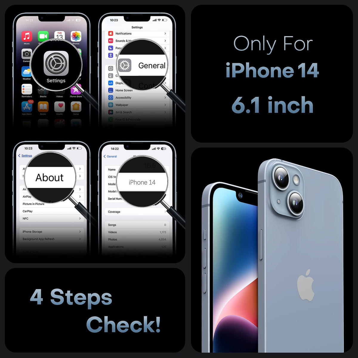 TOCOL Clear Magnetic for iPhone 14 Case 6.1-Inch, Fit for MagSafe, Upgraded [Full Camera Protection], [Never Yellowing] Protective HD Hard Shockproof Slim Phone Cover (Clear)