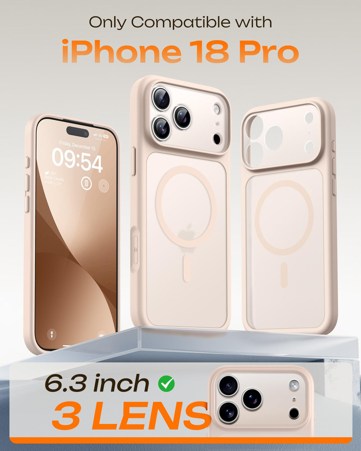 TOCOL for iPhone 18 Pro Case, Compatible with MagSafe, Desert
