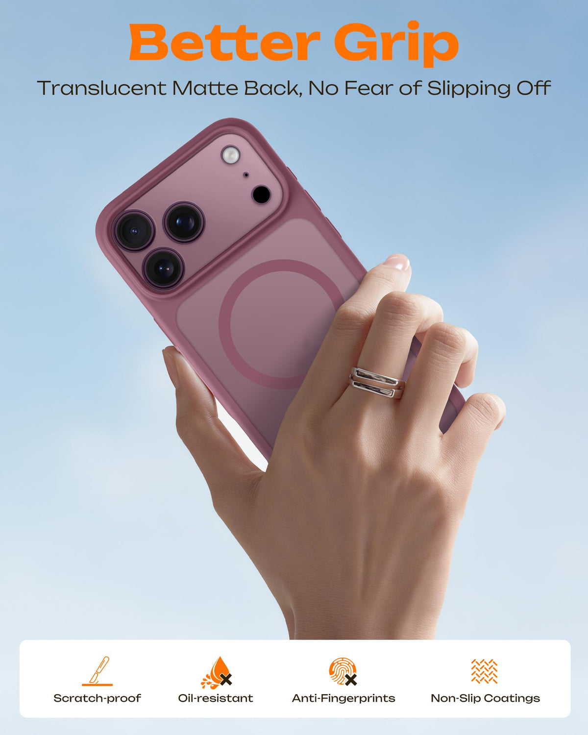 TOCOL for iPhone 18 Pro Max Case, Compatible with MagSafe, Plum