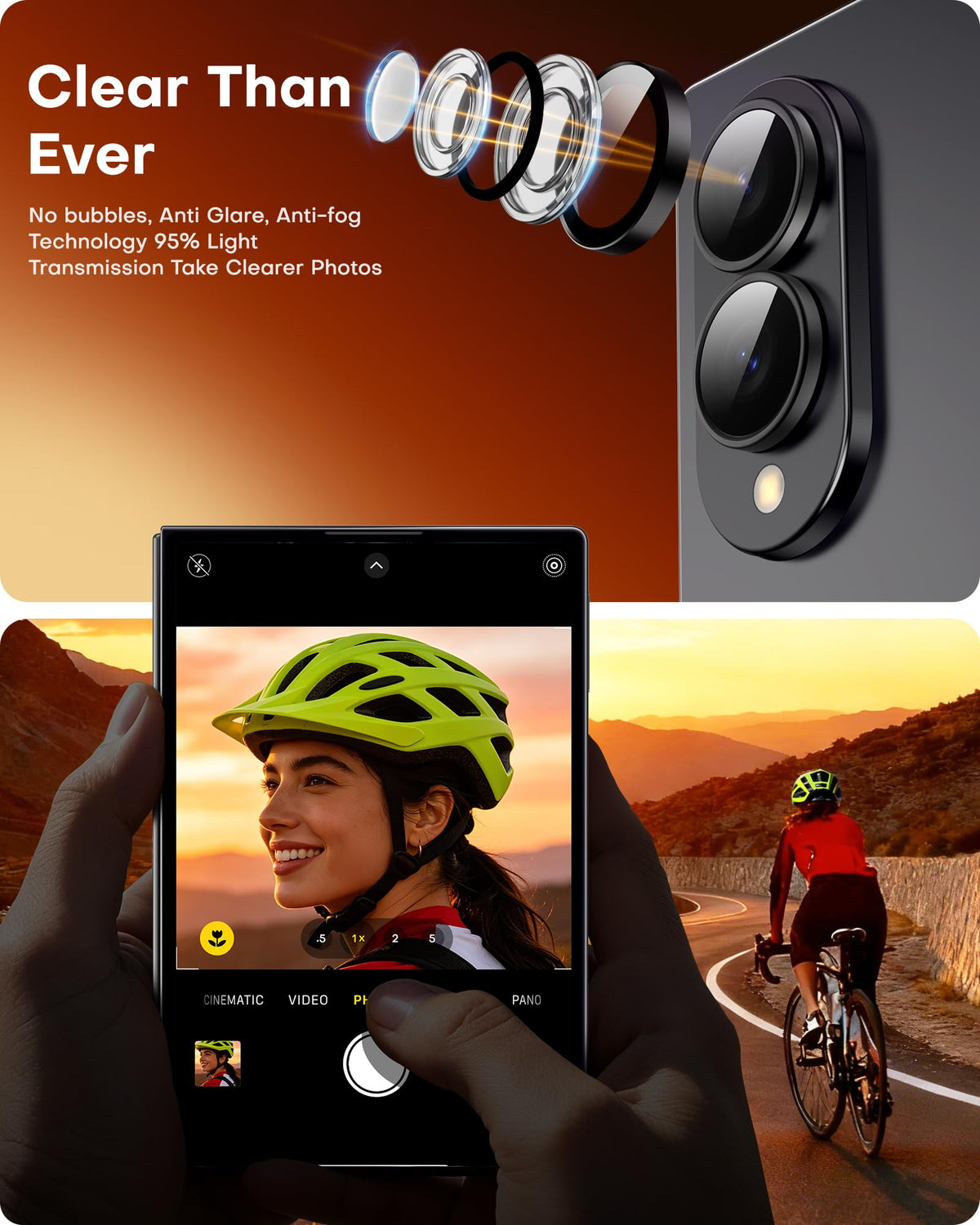 TOCOL 2 Pack for Samsung Galaxy Z Fold 8 Camera Lens Protector