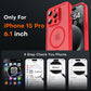 TOCOL for iPhone 15 Pro Case, Compatible with MagSafe, Red