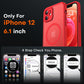 TOCOL for iPhone 12 Case, Full Camera Protection, Drop Protection, Compatible with Magsafe, Matte Phone Case for iPhone 12 6.1 inch (Red)