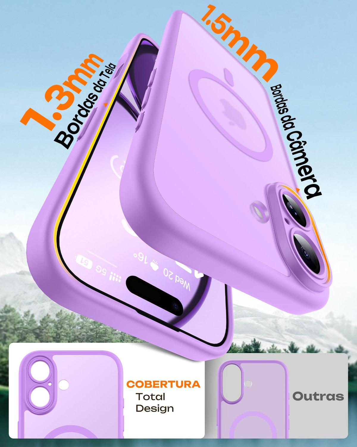 TOCOL for iPhone 17 Case, Compatible with MagSafe, Light Purple