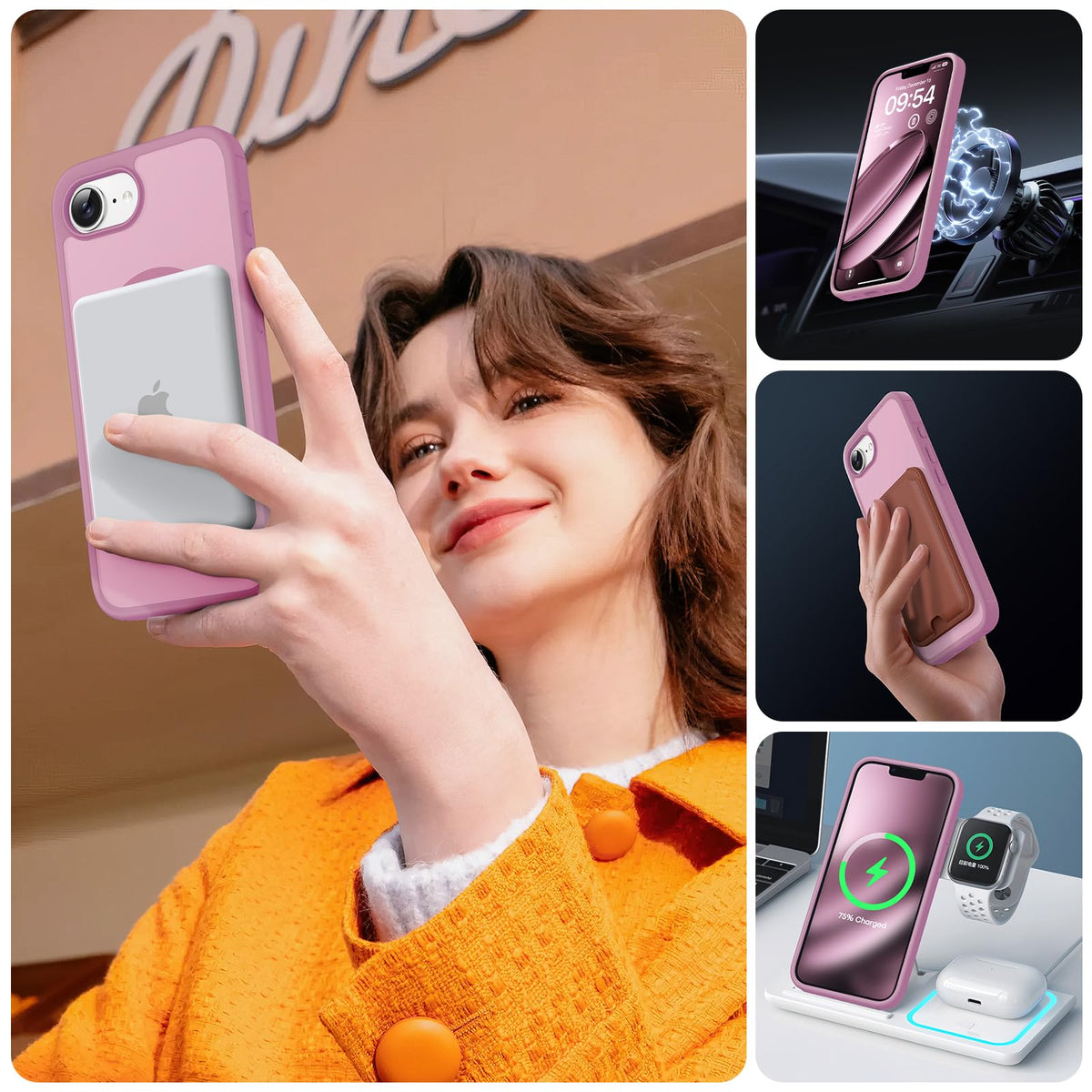 TOCOL for iPhone 17e Case, Compatible with MagSafe, Lilac Purple