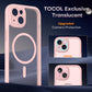 TOCOL 3 in 1 Magnetic for iPhone 15 Plus Case, Upgraded [Full Camera Protection] with 2 Screen Protector, Fit for MagSafe, [Military Grade Drop Tested] Slim Translucent Matte Back Cover 6.7", Pink