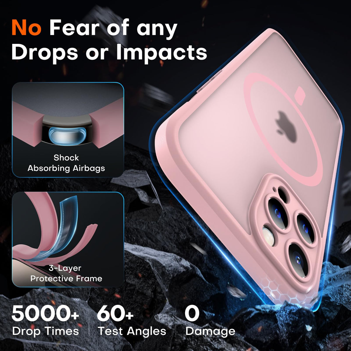 TOCOL for iPhone 12 Pro Max Case, Compatible with MagSafe, Light Pink