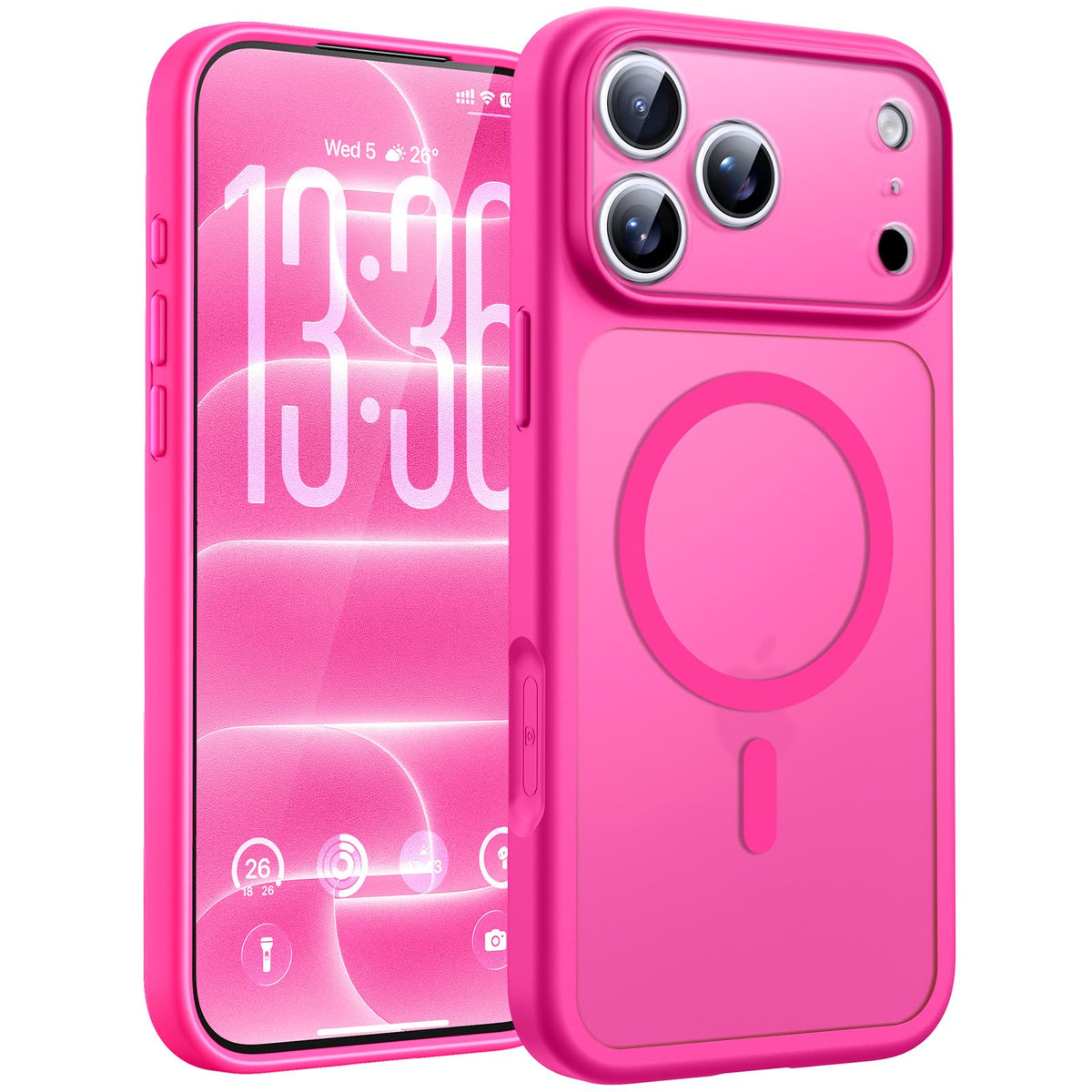 TOCOL for iPhone 18 Pro Max Case, Compatible with MagSafe, Hot Pink