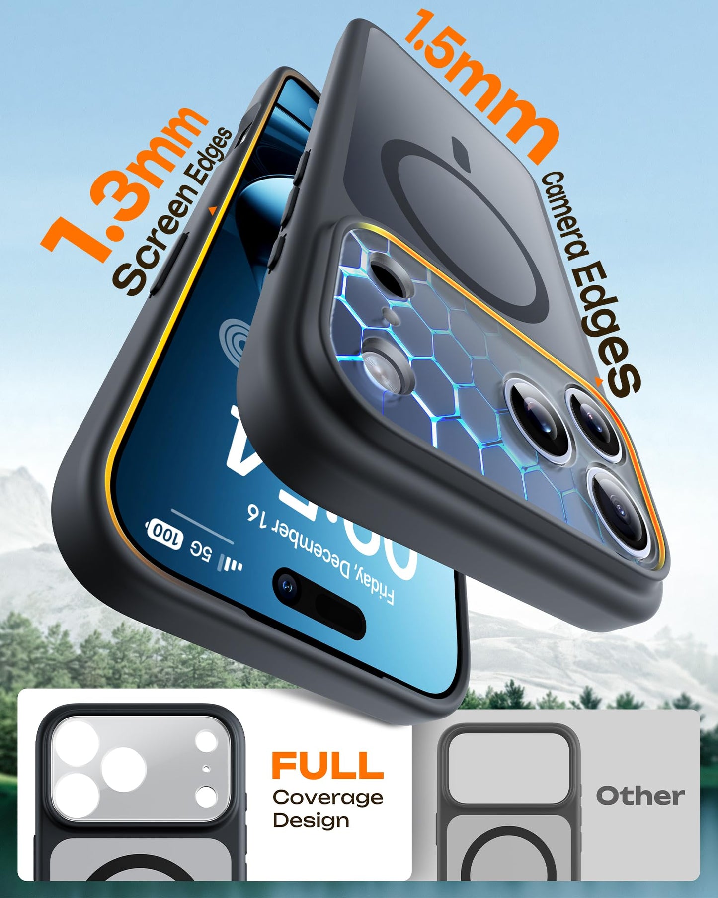 TOCOL for iPhone 17 Pro Case, Compatible with MagSafe, Black