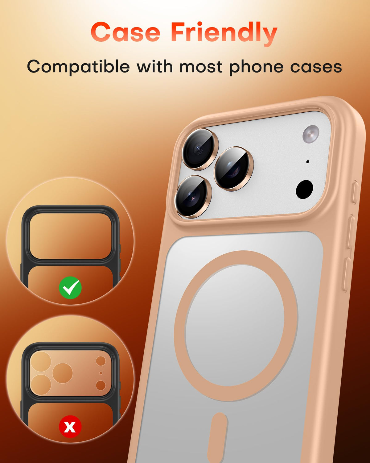 TOCOL Camera Lens Protector for iPhone 17 Pro Max/iPhone 17 Pro Tempered Glass HD Individual Scratch Resistant Camera Cover Accessories Case Friendly 2 Pack（Rose Gold）