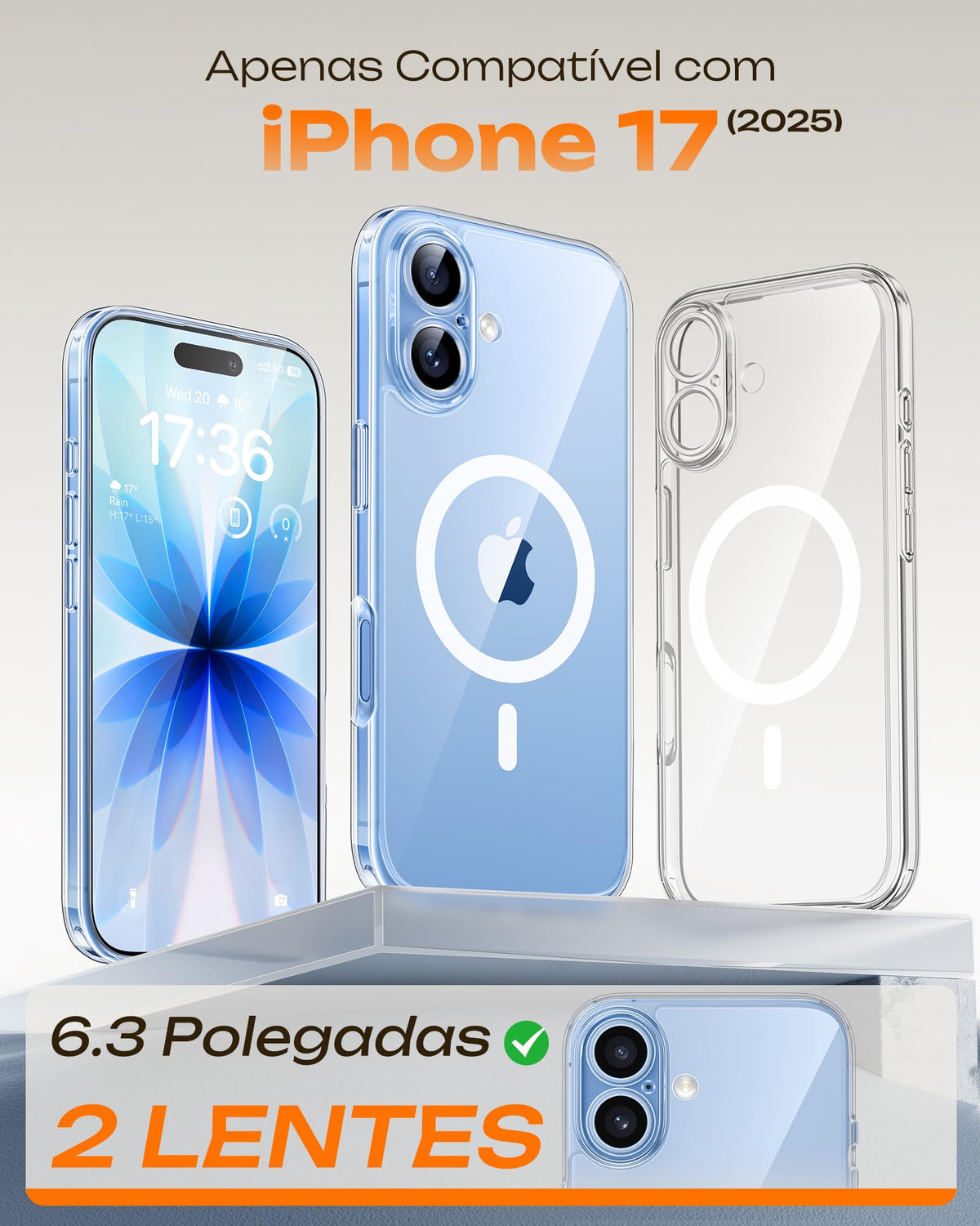 TOCOL for iPhone 17 Case Clear, Upgraded Full Camera Protection, Compatible with Magsafe, Shockproof Magnetic Phone Case for iPhone 17 6.3 inch, Anti-Yellowing (Clear)