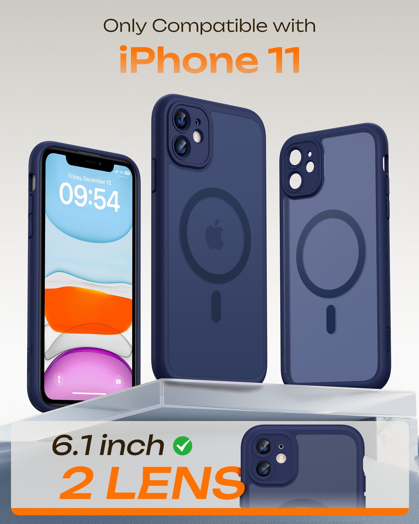 TOCOL for iPhone 11 Case, Compatible with MagSafe, Dark Blue