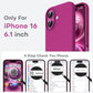TOCOL 3 in 1 Silicone for iPhone 16 Case 6.1-Inch, with 2 Pack HD Tempered Glass Screen Protector, Liquid Silicone Slim Silky-Soft Touch [Multi-Color] [Anti-Scratch] Shockproof Cover, Hot Pink