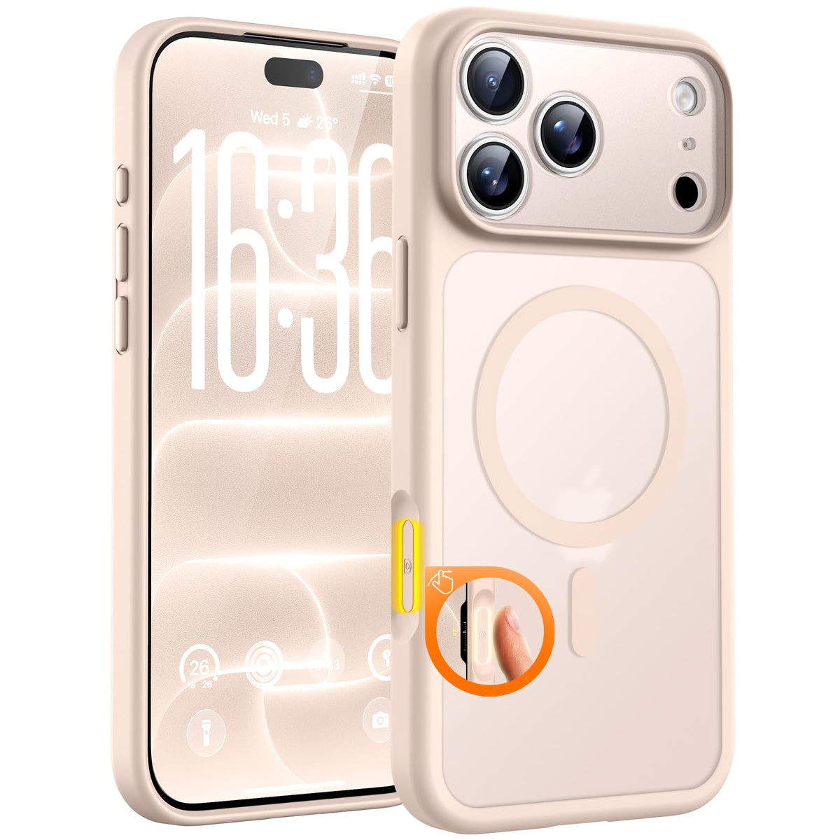TOCOL for iPhone 18 Pro Case, Compatible with MagSafe, Desert