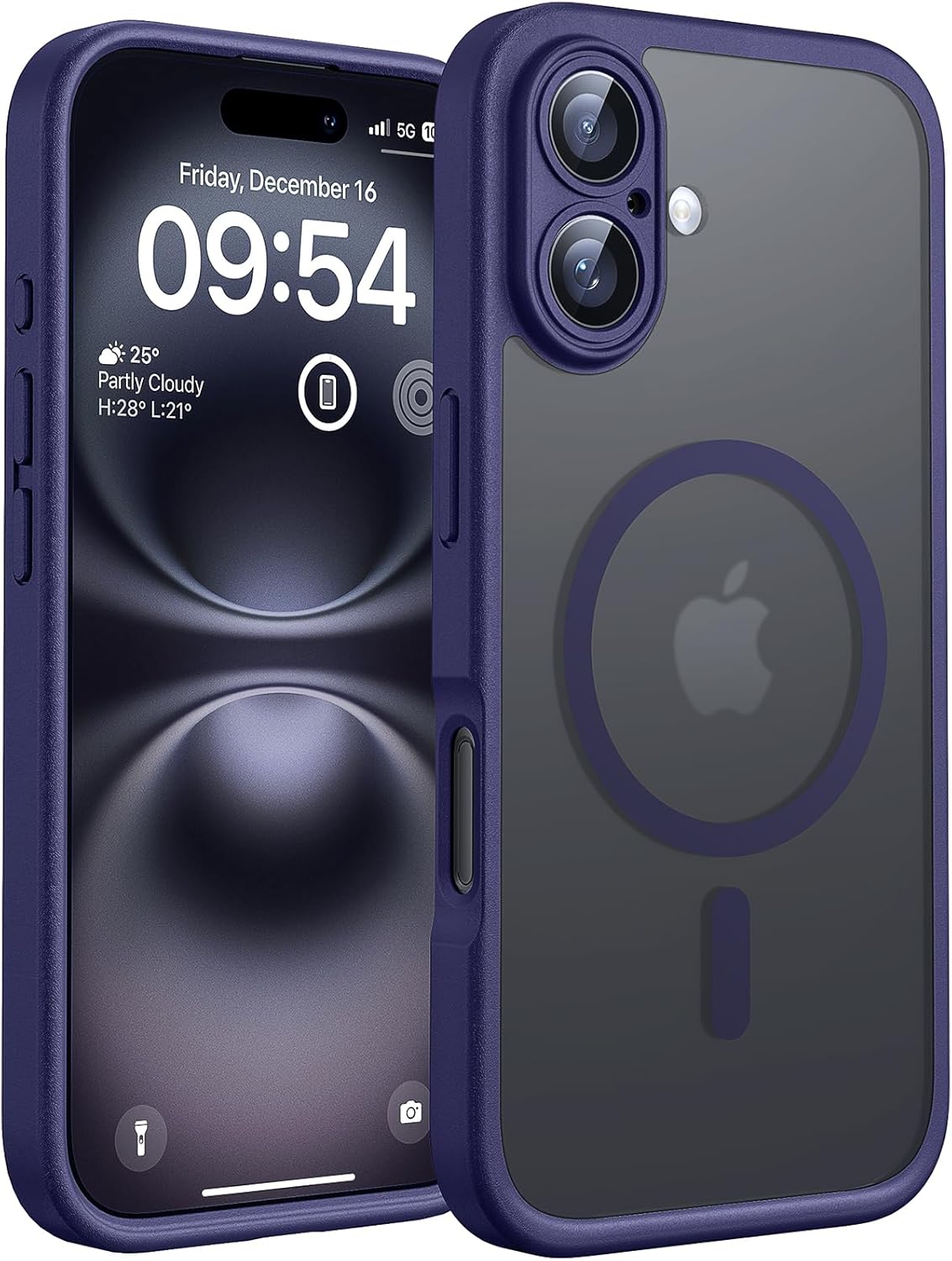 TOCOL Magnetic for iPhone 16 Case 6.1-Inch, Fit for MagSafe, Upgraded [Full Camera Protection], [14FT Military Grade Drop Tested] Shockproof Slim Translucent Matte Back Phone Cover