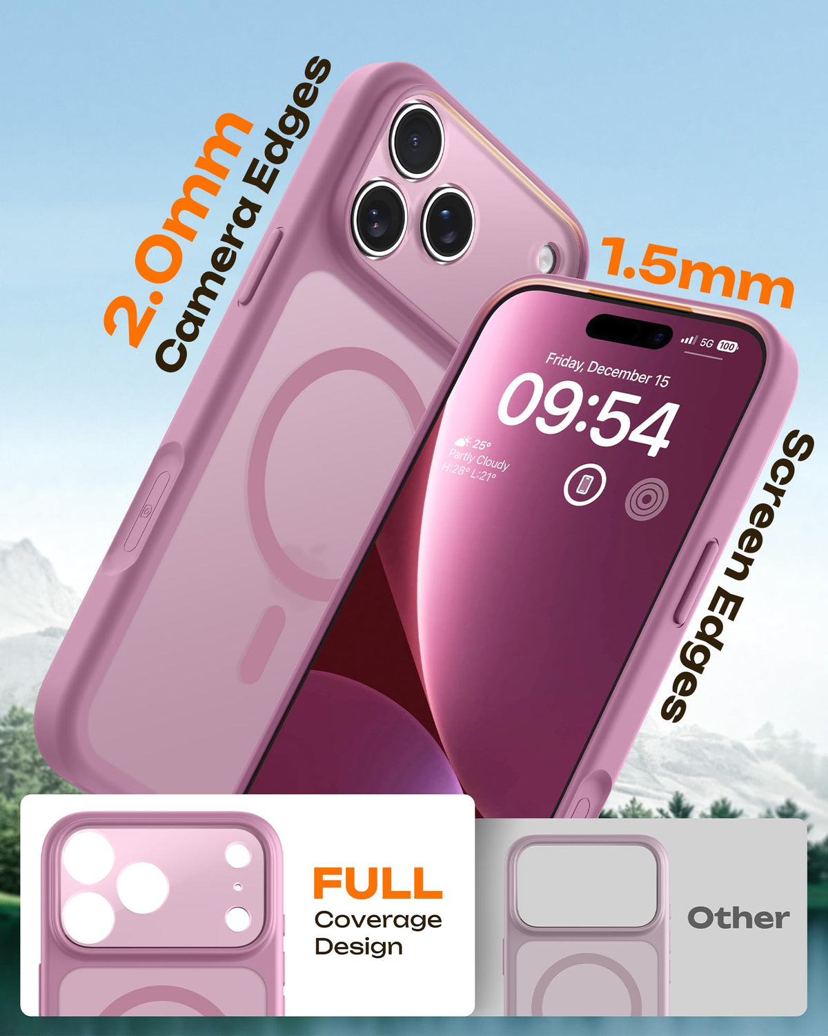 TOCOL for iPhone 18 Pro Case, Compatible with MagSafe, Lilac Purple