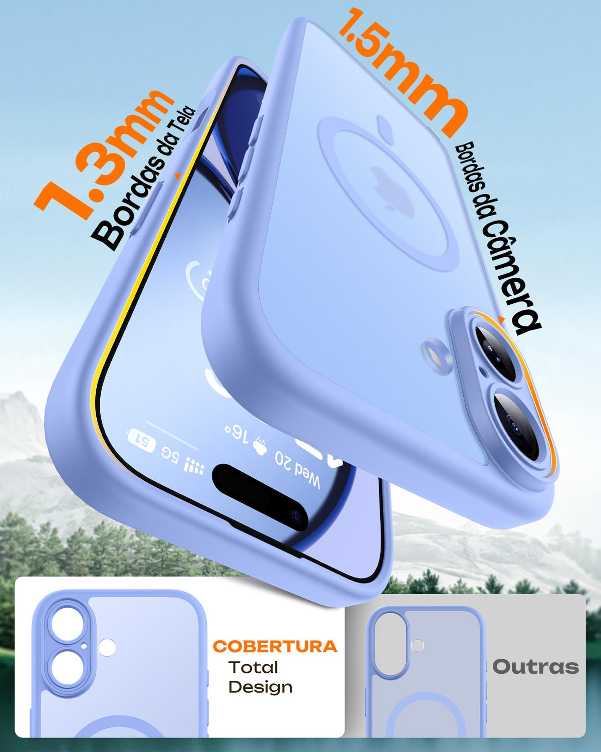 TOCOL for iPhone 17 Case, Compatible with MagSafe, Light Blue