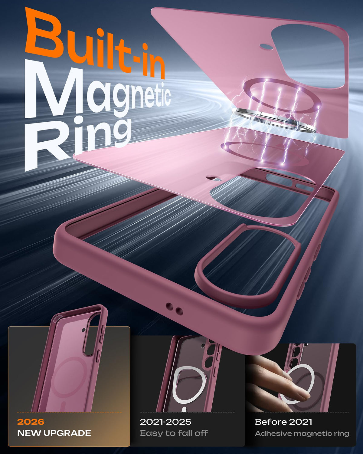TOCOL for Samsung Galaxy S26 Case, Compatible with MagSafe, Plum