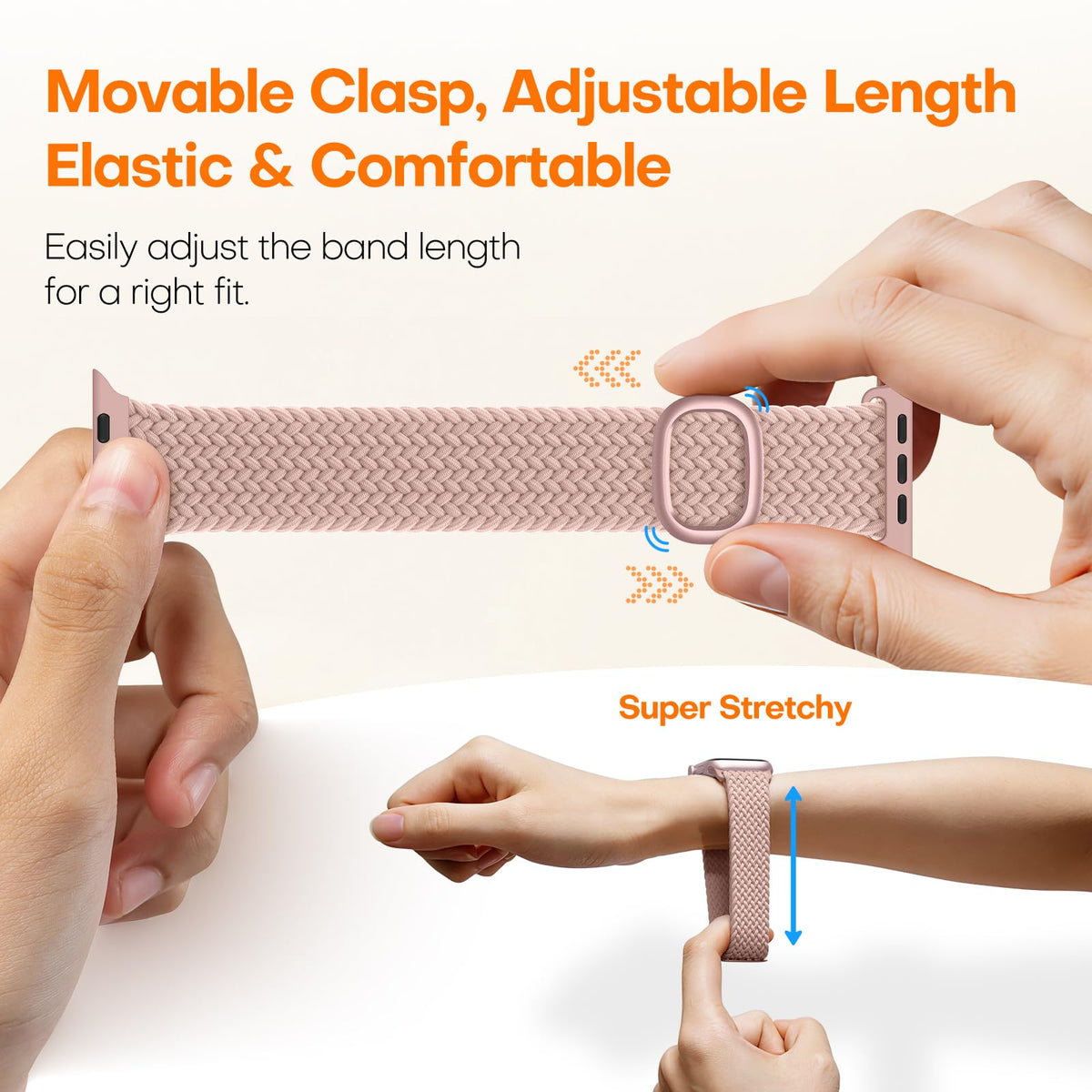 TOCOL Compatible with Apple Watch Bands for Women Men Braided Stretchy Band