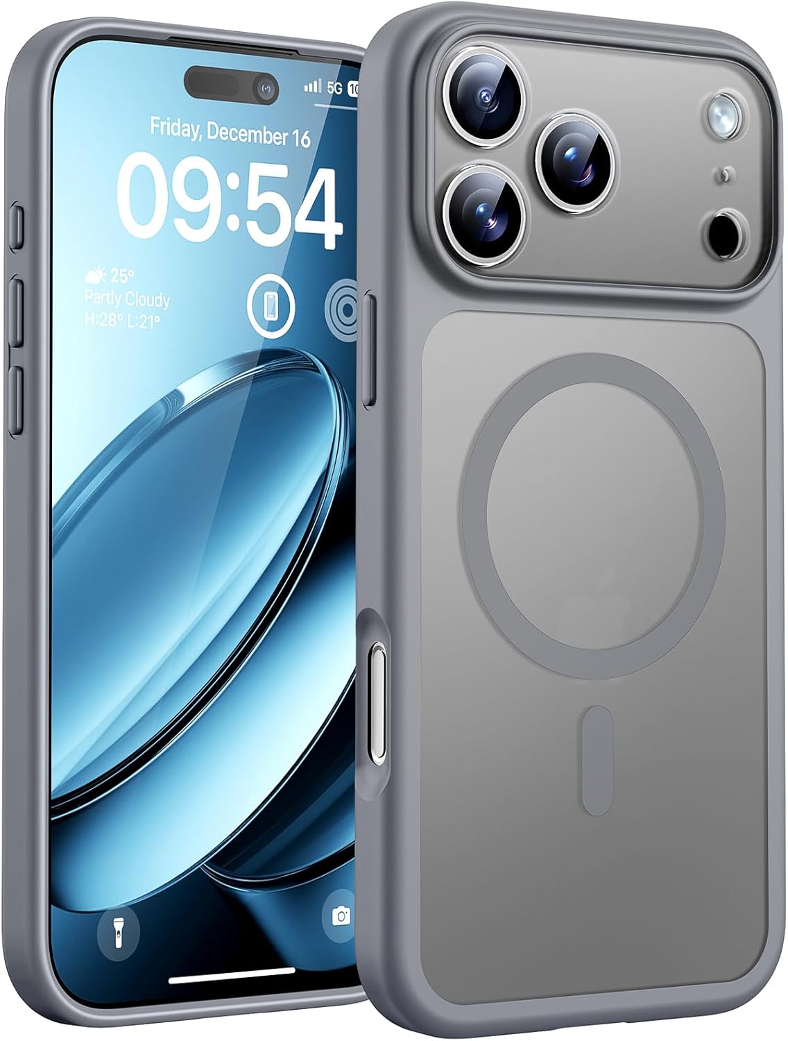 TOCOL Magnetic for iPhone 17 Pro Case 6.3-Inch, Compatible with MagSafe, Full Camera Protection, Built-in Magnetic Ring, Drop Protection Shockproof Slim Translucent Matte Phone Cove