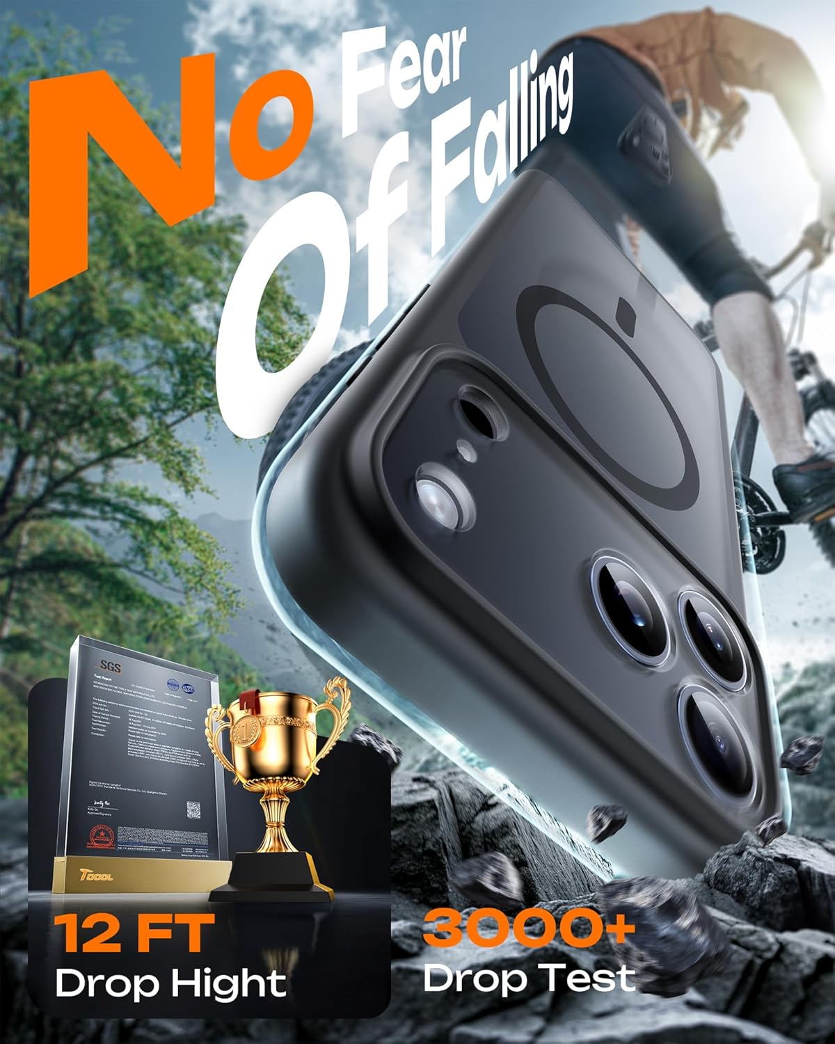 TOCOL Magnetic for iPhone 16 Case 6.1-Inch, Fit for MagSafe, Upgraded [Full Camera Protection], [14FT Military Grade Drop Tested] Shockproof Slim Translucent Matte Back Phone Cover