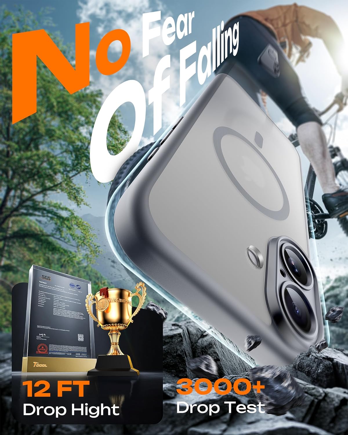 TOCOL Magnetic for iPhone 17 Case 6.3-Inch, Compatible with MagSafe, Full Camera Protection, Built-in Magnetic Ring, Drop Protection Shockproof Slim Translucent Matte Phone Cover