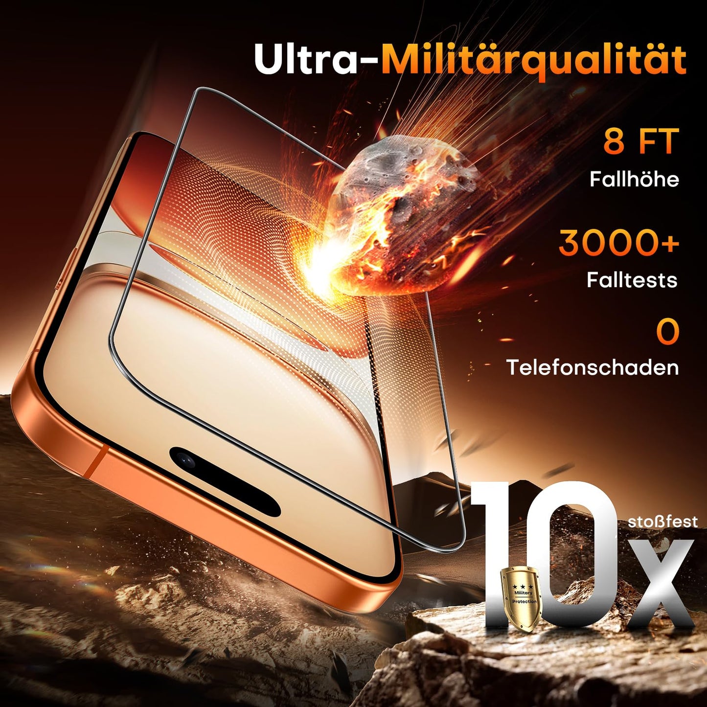TOCOL For iPhone 17 Pro for Tempered Glass 6.3 Inches, Full Screen Automatic Installation 9H Film Shockproof Scratch-Resistant Anti-Fingerprint Anti-Bubble Compatible with Case, Pack of 2