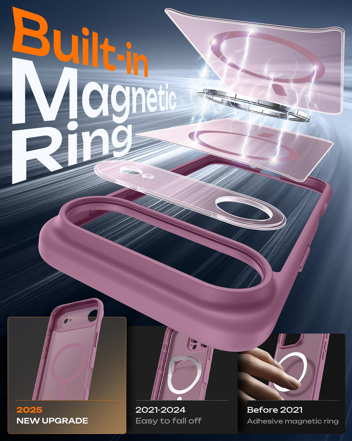 TOCOL for iPhone Air Case, Compatible with MagSafe, Lilac Purple