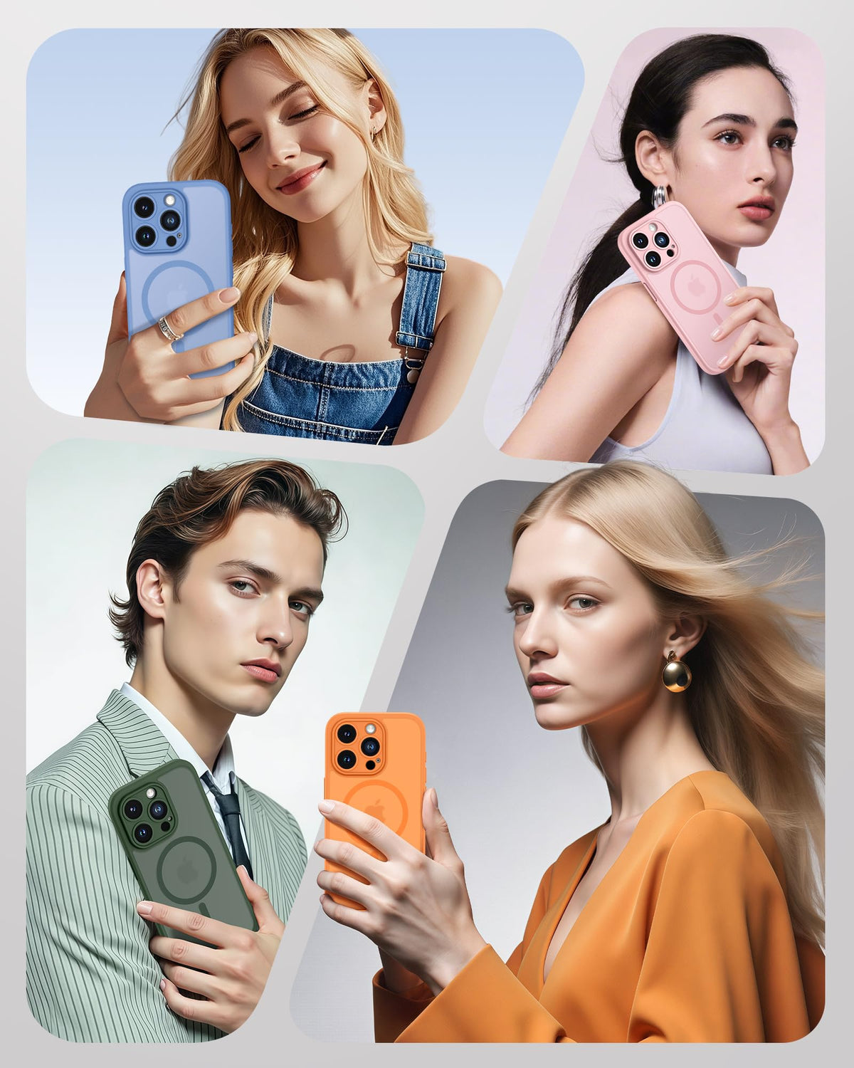 TOCOL for iPhone 15 Pro Max Case, Compatible with MagSafe, Light Blue